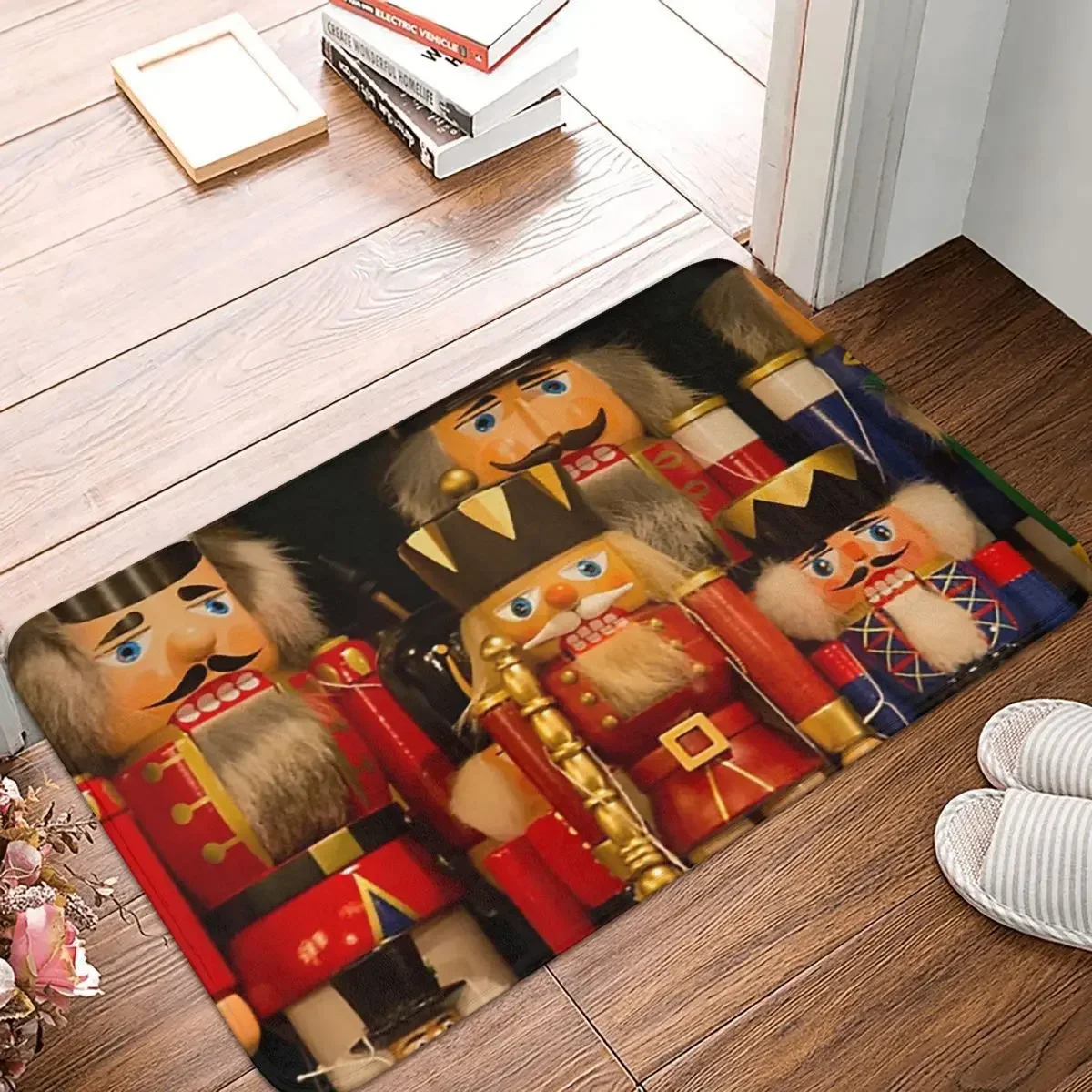 Christmas Nutcracker Trio Doormat Rug Carpet Mat Footpad Polyester Non-slip Sand Scraping Entrance Kitchen Bedroom Balcony