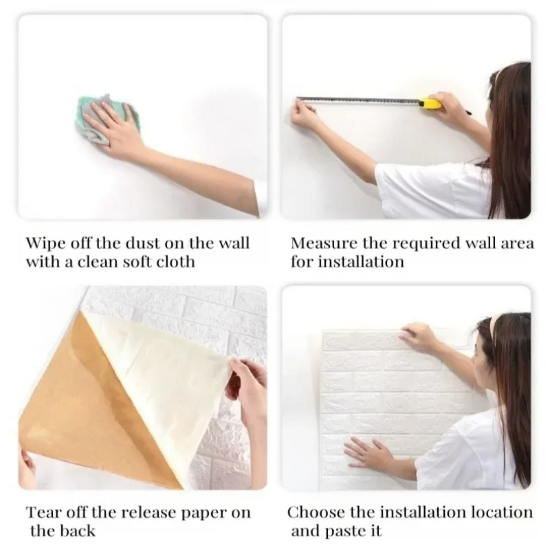 3D Foam Wall Stickers Wallpaper Imitation Brick Peel and Stick Self Adhesive Wallpaper Waterproof Living Room Decor Wall Panels