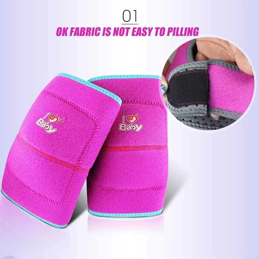 1 Pair Kids Sports Knee Pads with Thickened SBR Pads, Adjustable Anti-Slip Knee Pads for Kids Volleyball Cycling Dancing Soccer