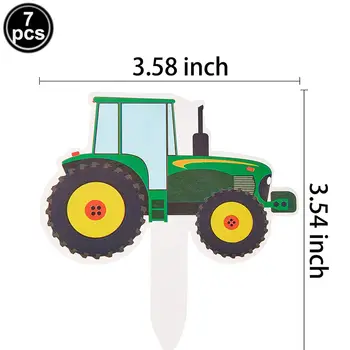 Zelené ozdoby na muffiny s traktorem, autíčky a další ozdoby na muffiny s traktorem pro oslavu narození miminka, farmářské večírky a další 8 nejlepší prodej narozeninové dekorace s traktorem - №6