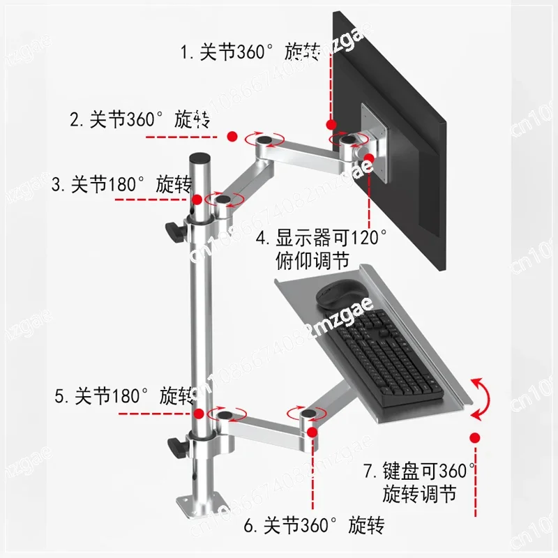 Industrial Computer Monitor Bracket Screen Robotic Arm Display Keyboard Integrated Cantilever Arm Bracket