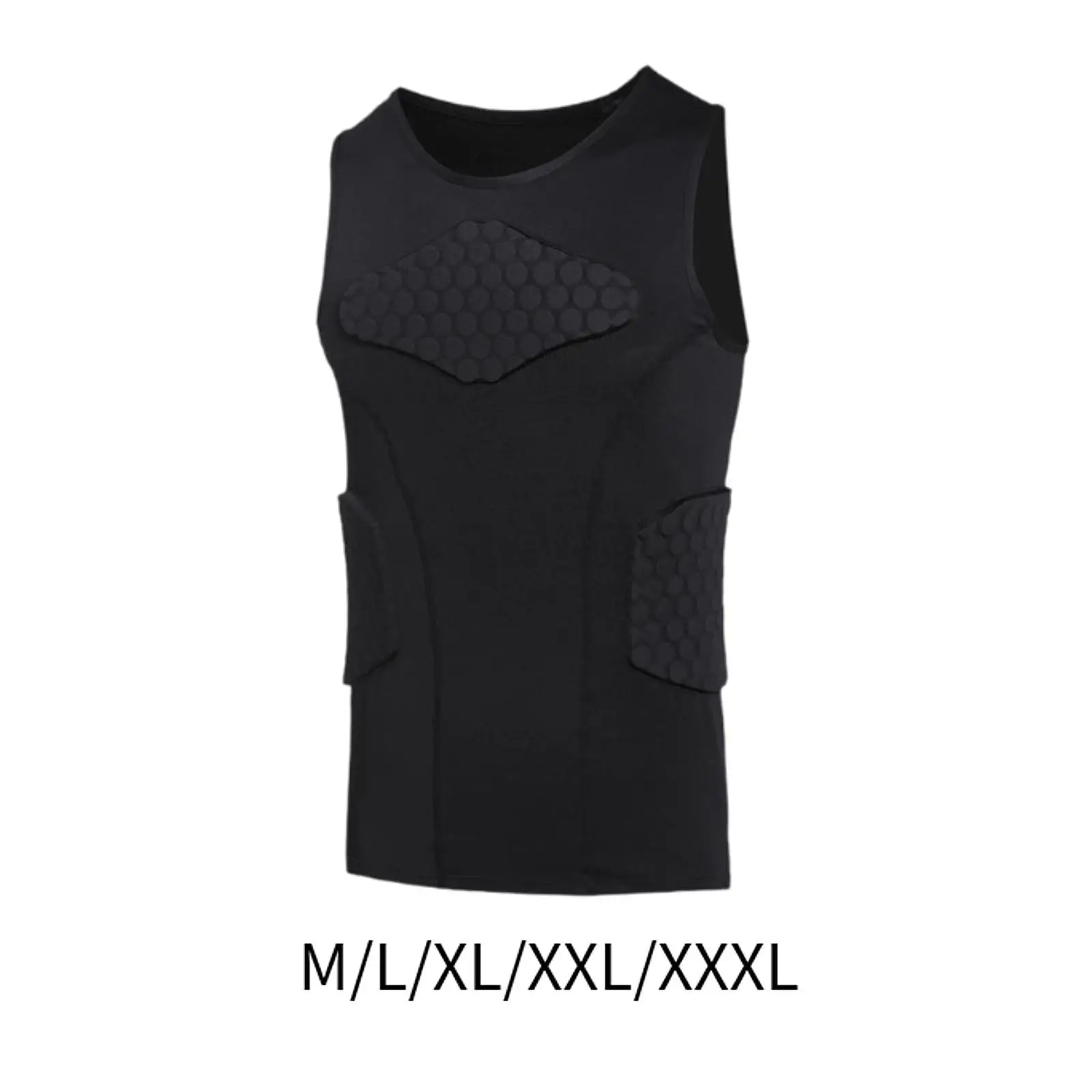 Mens Padded Vest Breathable Football Vest Quick Drying Sleeveless Shirt for Men Adults Baseball Rugby Basketball Outdoor Sports