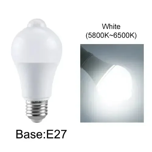 Ampoule LED avec détecteur de mouvement E27 B22 PIR, activée par le mouvement du crépuscule à l'aube