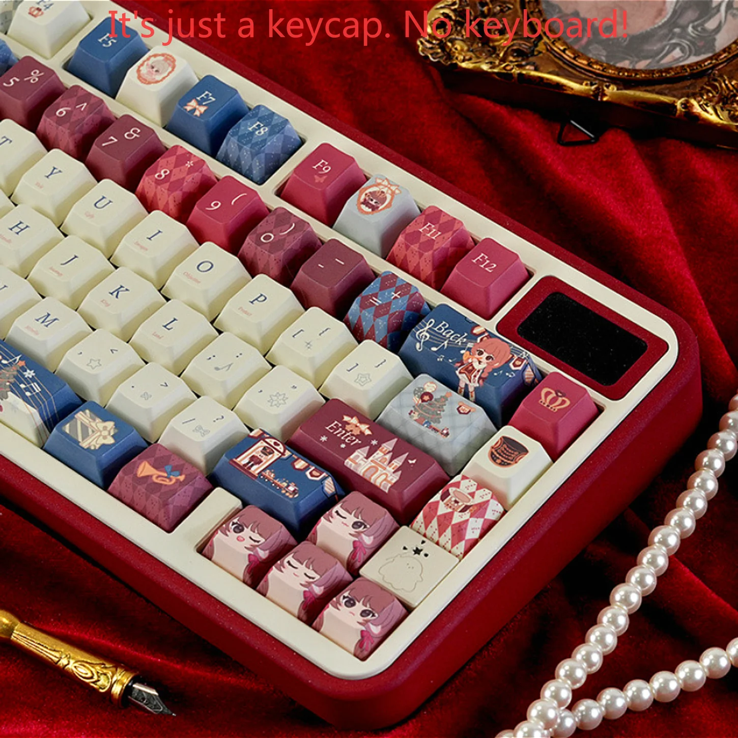 Nutcracker-themed Cherry Keycap Set PBT 131 Key Adorable Compatible with 61/75/87/104/108 Mechanical Keyboards Wooting