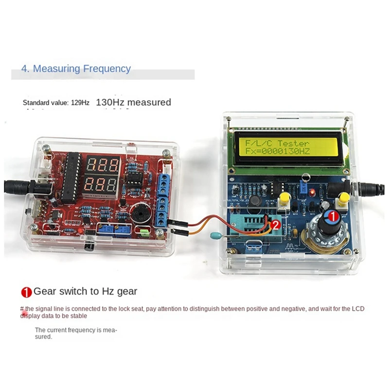 Capacitance And Inductance Meter Frequency Measurement DIY Electronic Kit 51 Monolithic Tester Circuit Board Welding Set