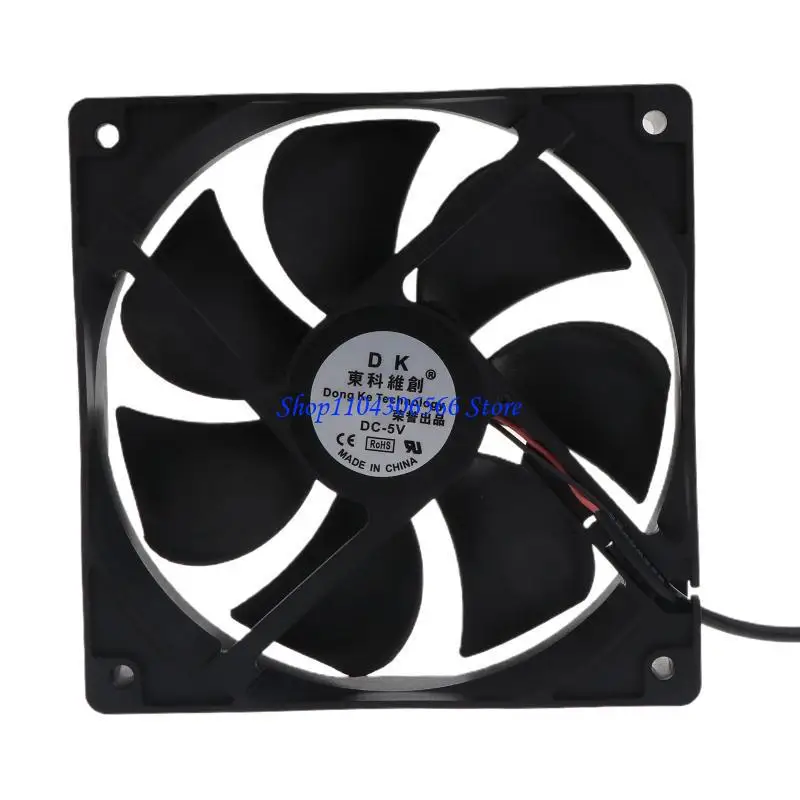 02DD Quiet 120mm 5V USB Fan Porous Bearing for Receiver DVRs Computer Cabinet Cooling