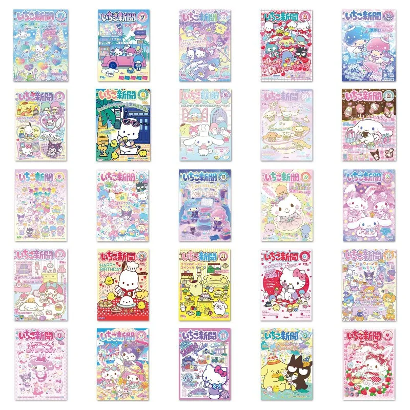 50pcs Sanrio Poster Sticker Cartoon Cute My Melody Kuromi Hello Kitty Waterproof Decorative Water Cup Laptop Desktop Sticker