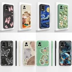 Aesthetic Style Case For Vivo V21E Back Cover Camera Protection Phone Housing For V21E 4G 5G Soft Liquid Silicone Bumper Funda