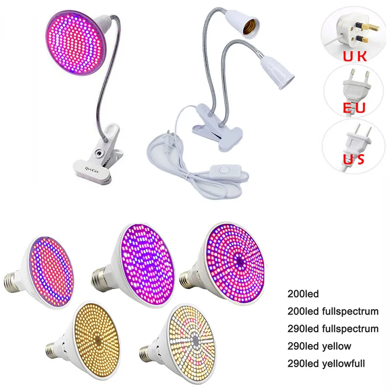 200 290 LED Full spectrum Flower Plant Grow Light Lamp red blue UV Growing Bulbs Hydro for indoor Veg Greenhouse grow box tent R