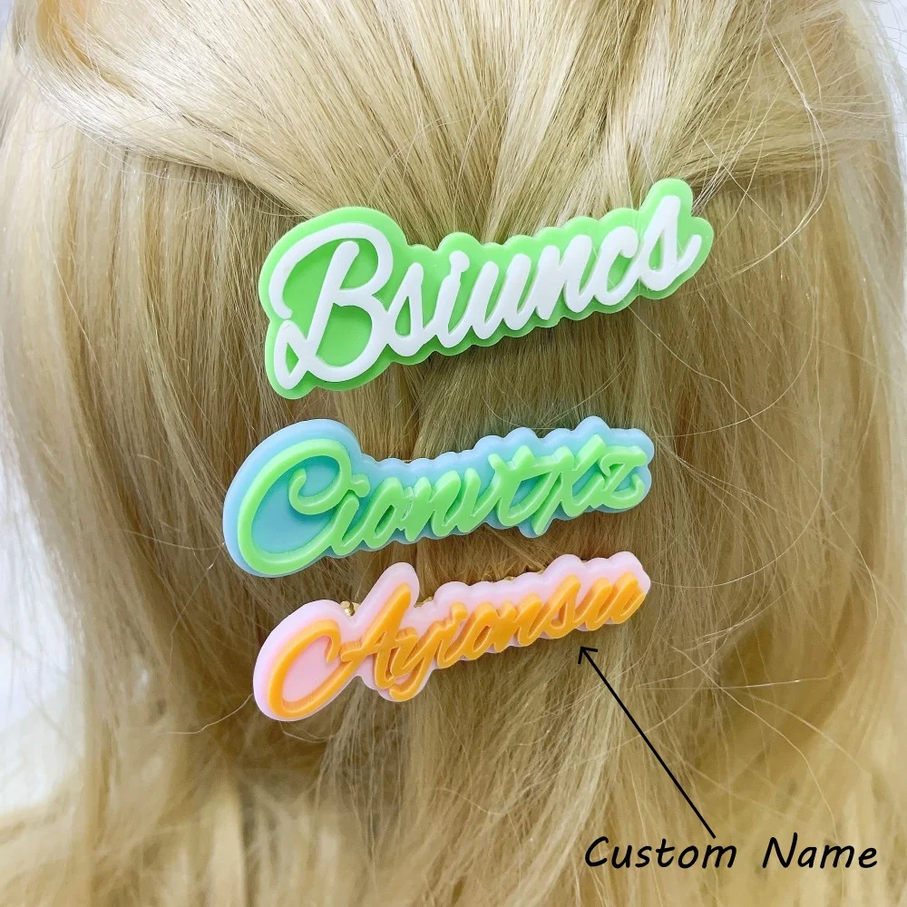 

Personalized Colorful Acrylic Name Hairpin Acrylic Hairpin With Name Custom Colorful Name Hairpin Stylish Acrylic Name Hairpin