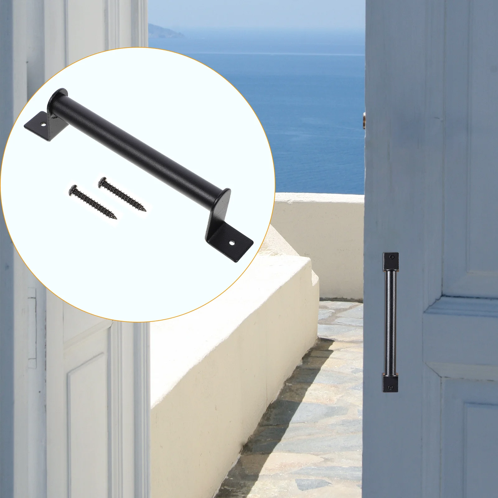 

Barn Door Handle 12 Inch Long Base Heavy Duty Carbon Steel Sliding Gate Pull For Garage Closet Furniture Outdoor Indoor