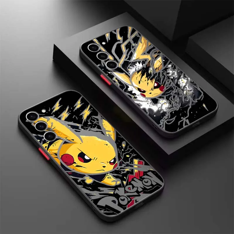 

P-Pikachus Anime Cute For Samsung A56 A42 A36 A34 A33 A32 A23 A16 A04 A03 Note 20 5G Frosted Translucent Phone Case