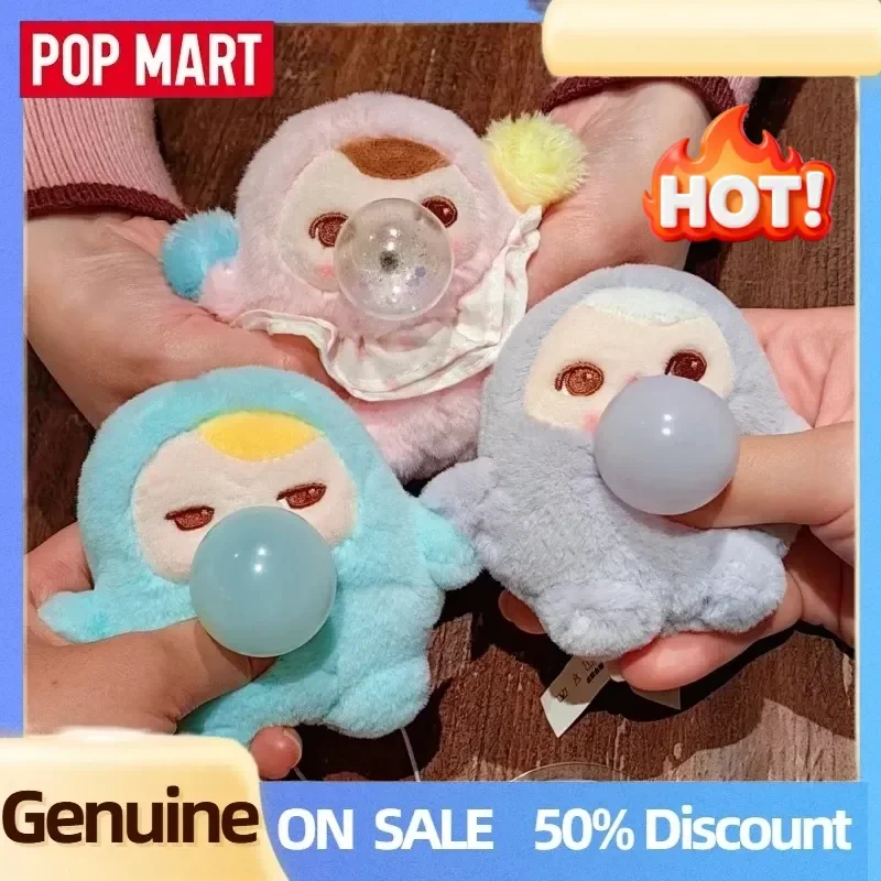 حقيقية Popmart عفريت قبعة فقاعة حتى سلسلة قلادة صندوق أعمى لطيف عفريت يبصقون فقاعات حقيبة قلادة دمية صندوق غامض لعبة هدية #1