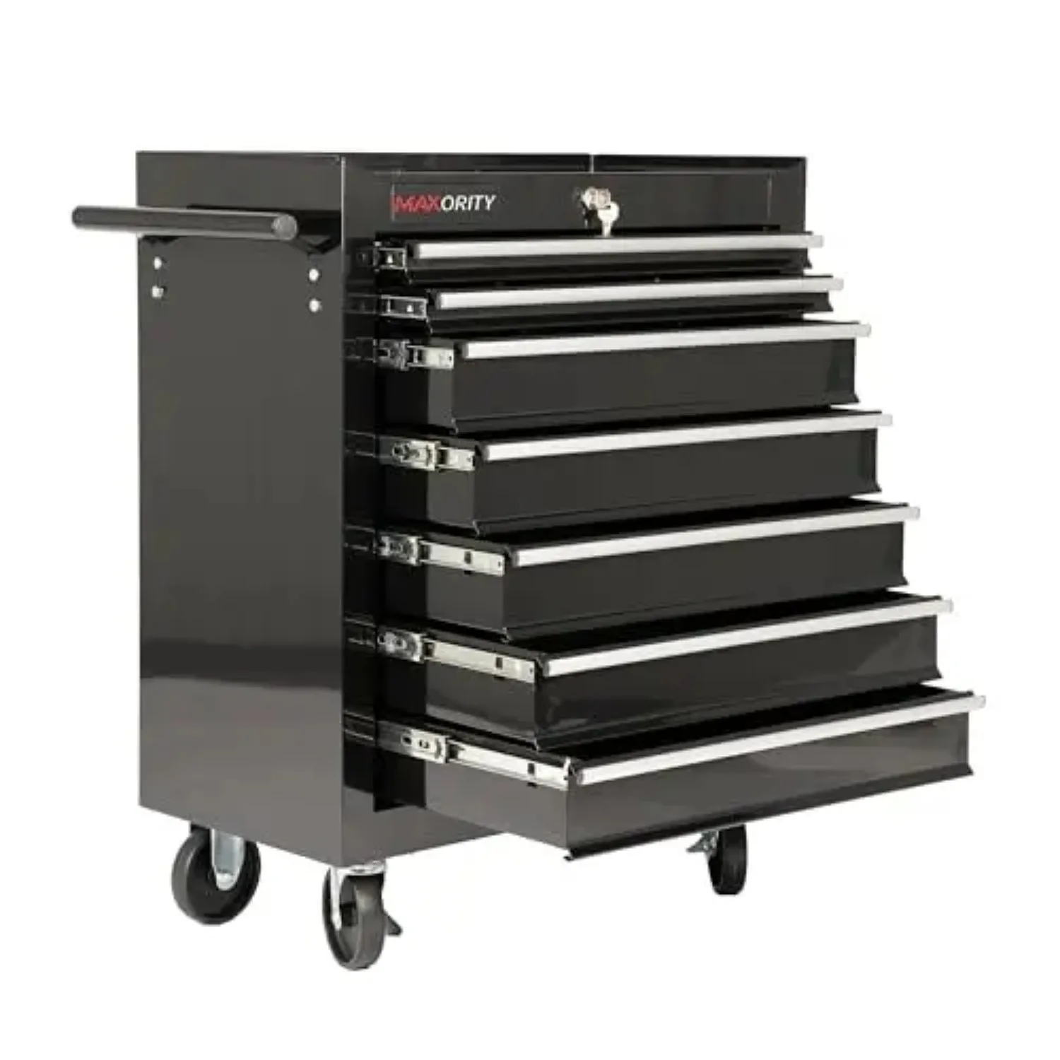 7-Drawer Heavy-Duty Rolling Tool Chest Cabinet with Lock Mobile Cart for Garage & Workshop, Black