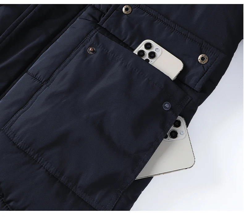 Men 2026 Winter New Windproof Fleece Warm Thick Jacket Parkas Coat Men Fashion Hooded Fur Collar Jacket Classic Casual Parka Men