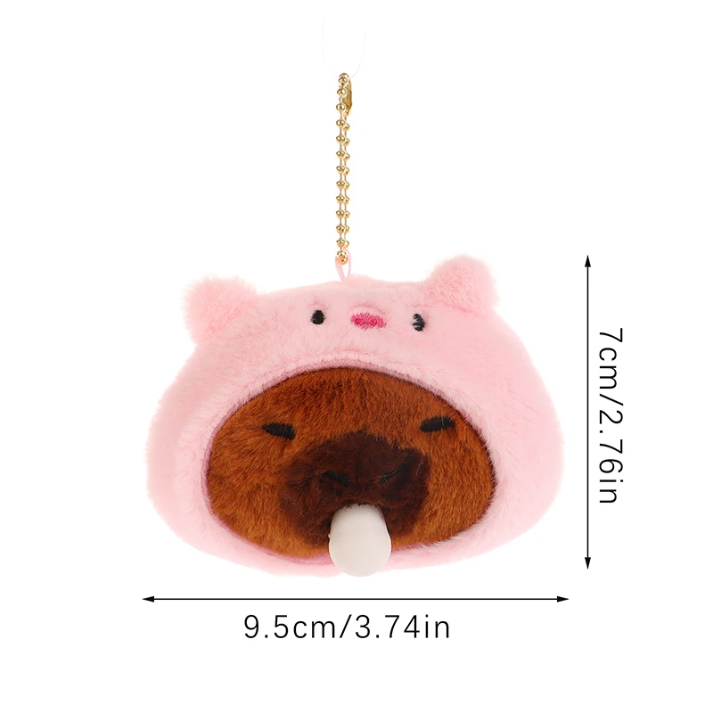 Cute Blow Bubbles Capybara Keychain Pendant Plush Doll Toys Water Guinea Pig Stuffed Keyring Backpack Charms Car Bag Decor Gifts