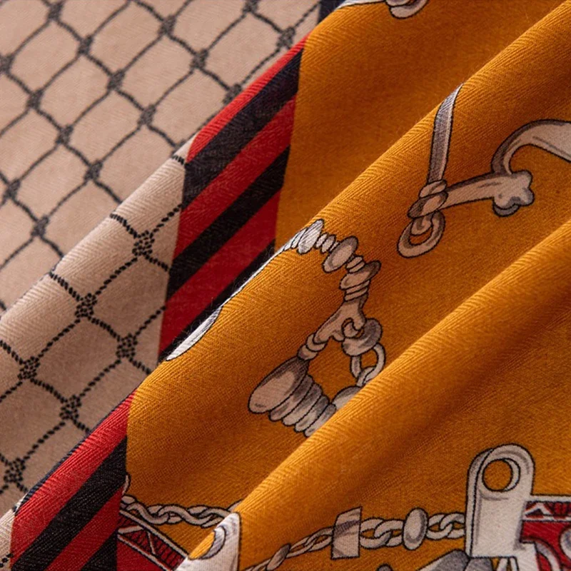 Новый шелковый шарф с принтом, элегантный модный шелковый шарф для пожилых людей, темпераментный шелковый шарф в подарок