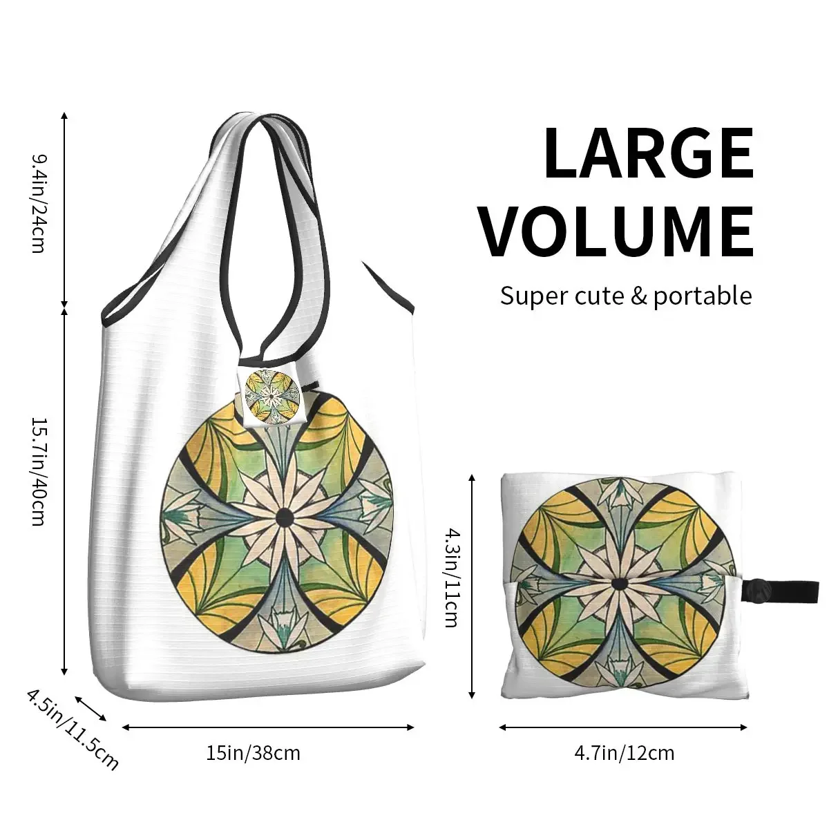 Luthien Portable Tote Shopping Bags Reusable Shopper Bag Grocery Handbag Shoulder Bag