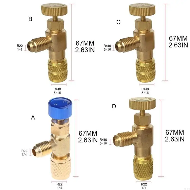 Conector carga refrigeración R22/R410 Accesorios adición líquido Válvula aire acondicionado para hogar