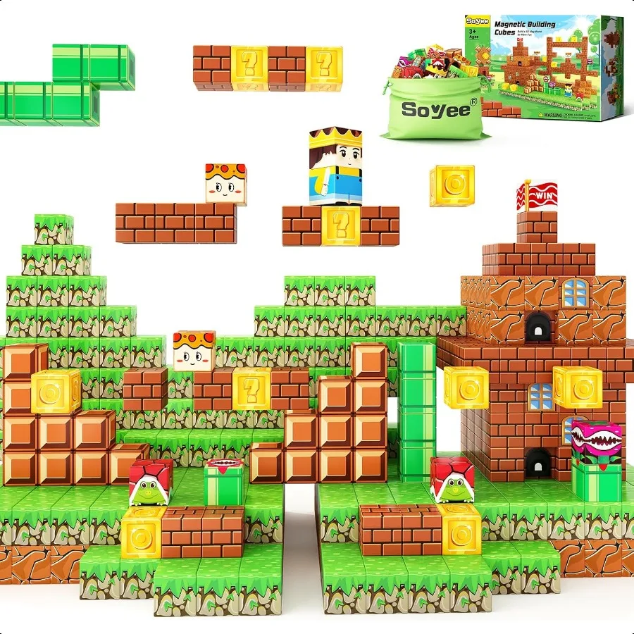 

Magnetic Blocks Building Toys Build Mine Magnet World Set Toddler Sensory Toys for Boys Girls Ages 35 57 812 1'' Magnetic Cubes