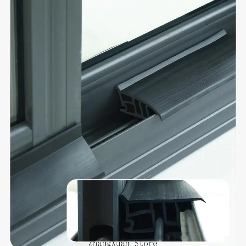 Schwarze Gummi-Schiebefensterbarriere mit flexiblem Schienenprofil 3XUF – Detail 4