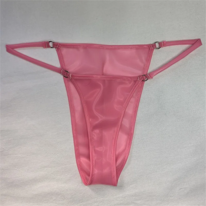 

Sexy Fetish Latex G-string Thong Mens See Through Lingerie Underwear Low Waist Safety Underpants Sissy U Convex Pouch Panties