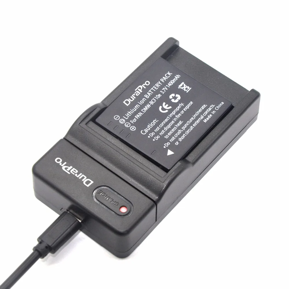 DuraPro DMW-BCF10 DMW-BCF10e DMW-BCF10PP Battery + USB Charger for Panasonic Lumix DMC-FX700,FX75,TS2,TS3,TS4,F2,F3,FH1,FH20