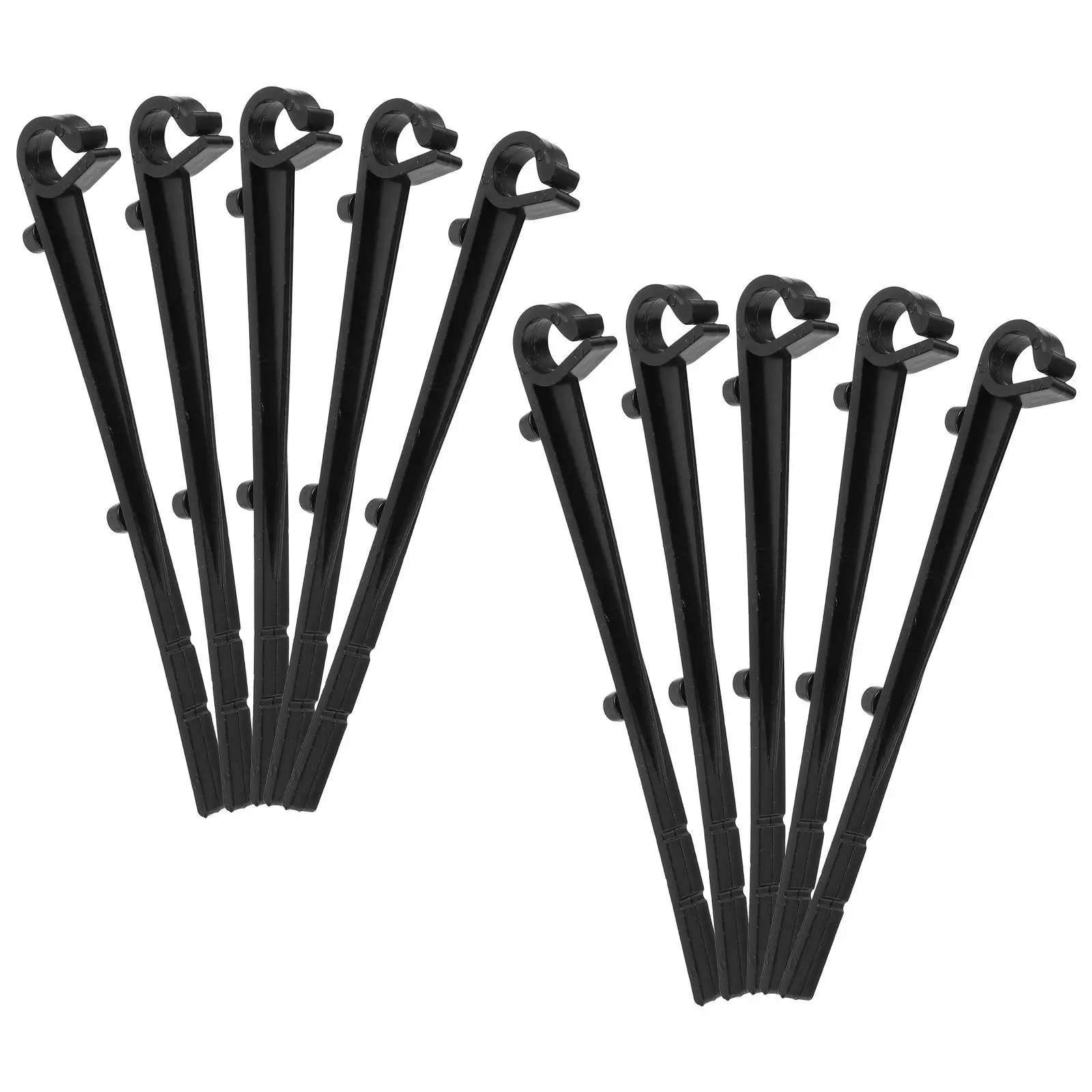 

20pcs Gutter Clips Black Straight Hook for Filter Mesh Guard Durable Plastic Firm Hold Installation Roof Windy Areas Stability