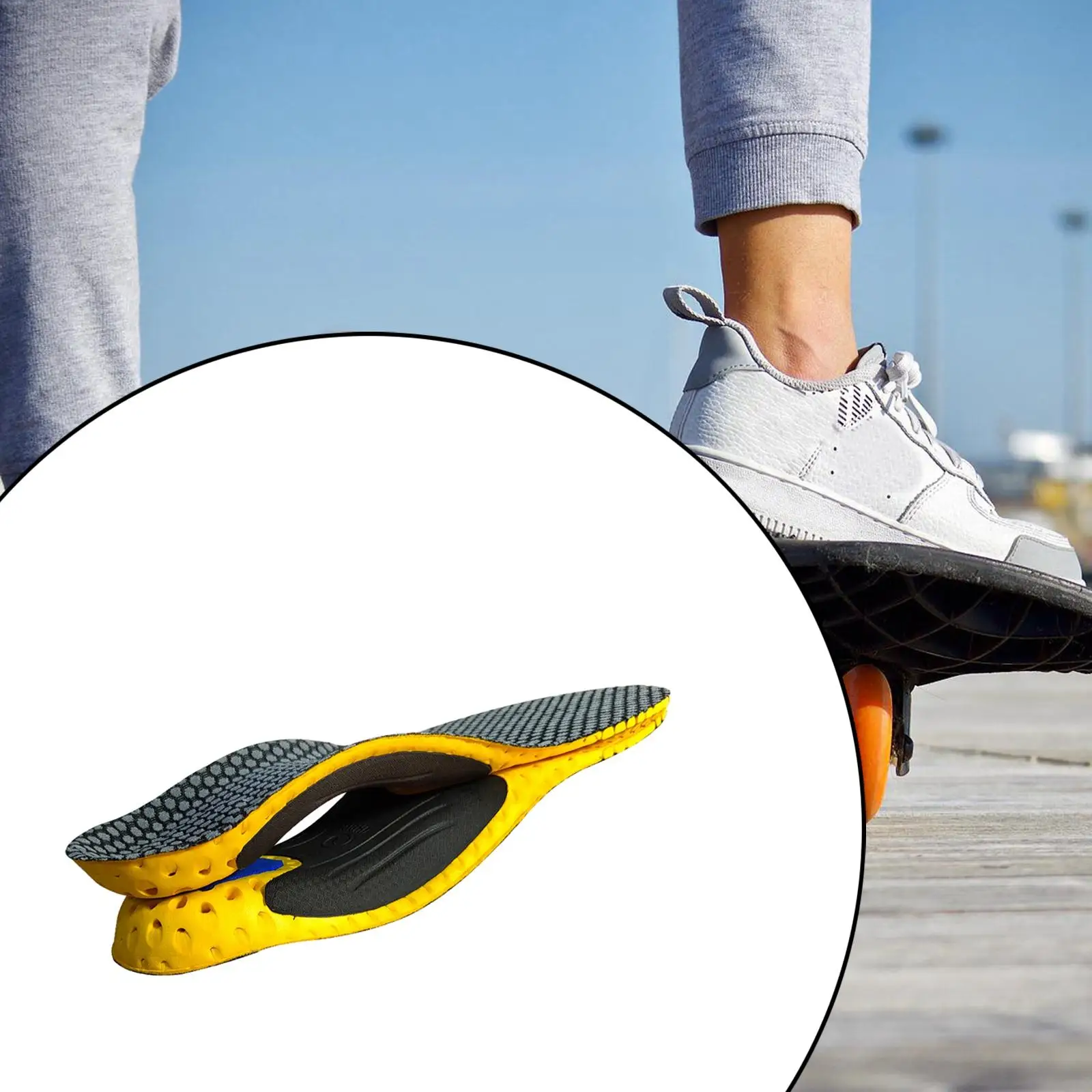 

Arch Support Shoe Insoles, Sports Running Athletic Insoles, Shock Absorption Inserts for Feet , , for Men Women , L