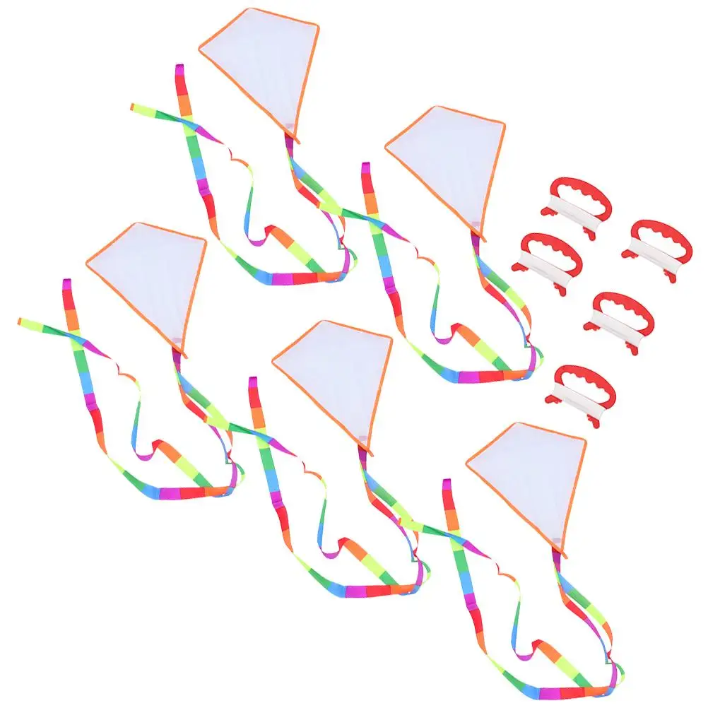 5 set Kids Diy Kite Maken Kit Lege Vliegers Voor Handverf Craft Outdoor Speelgoed Met 30M Lijn Board vlieger Accessoires Vlinder