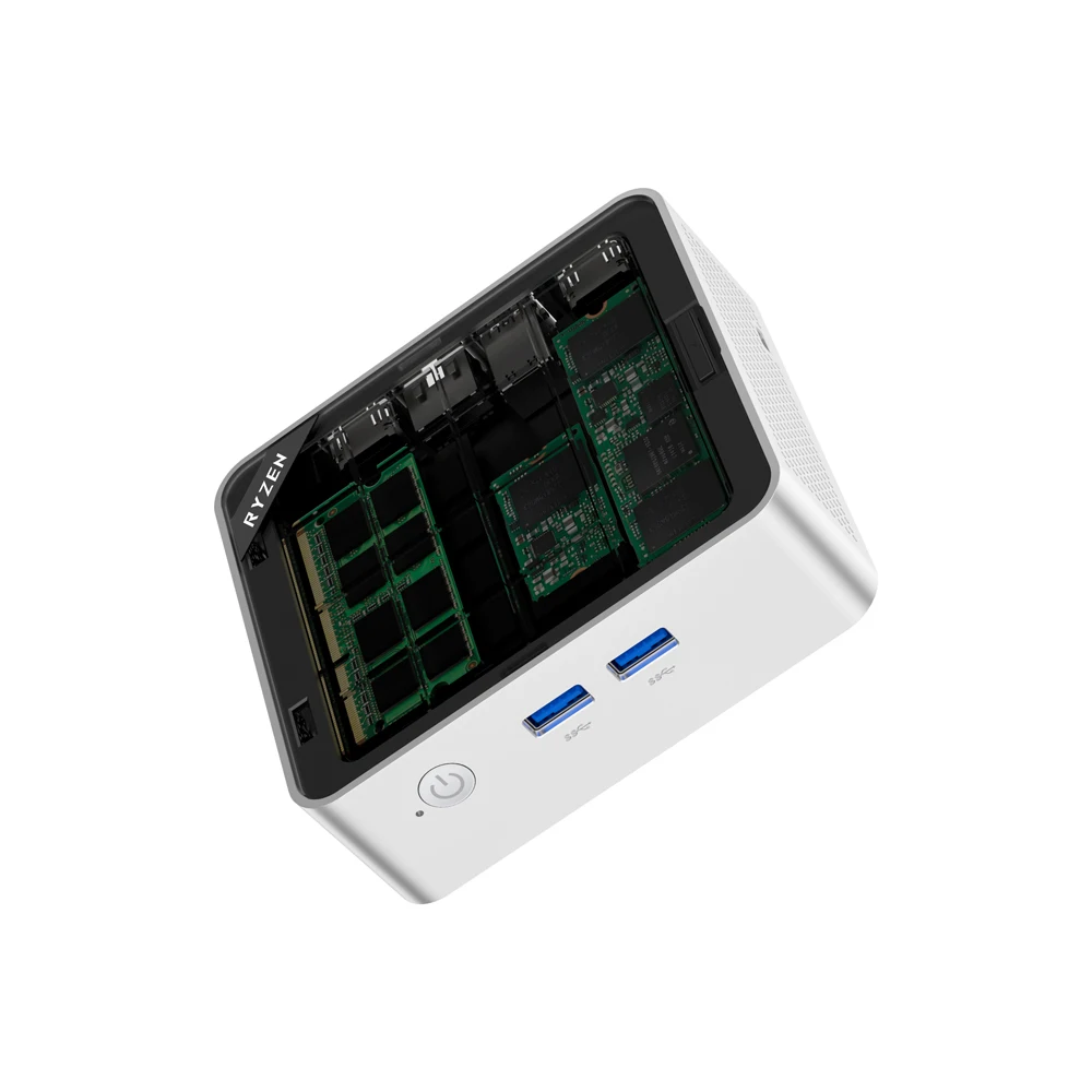 AMD Ryzen 4300U رباعي النواة Pokect Mini PC Dual HDMI 1x2.5G LAN RJ45 Palm كمبيوتر منزلي مزدوج DDR4 RAM NVMe Windwos 11 WiFi6 Bt5.3 #3