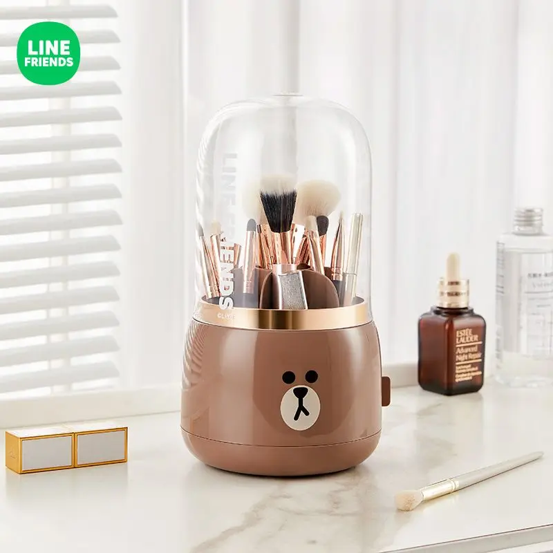 LINE FRIENDS Brown Cony Sally Anime Merchandise Cute Cosmetic Storage Box for Girls High-Value Desktop Makeup Organizer Bin Gift