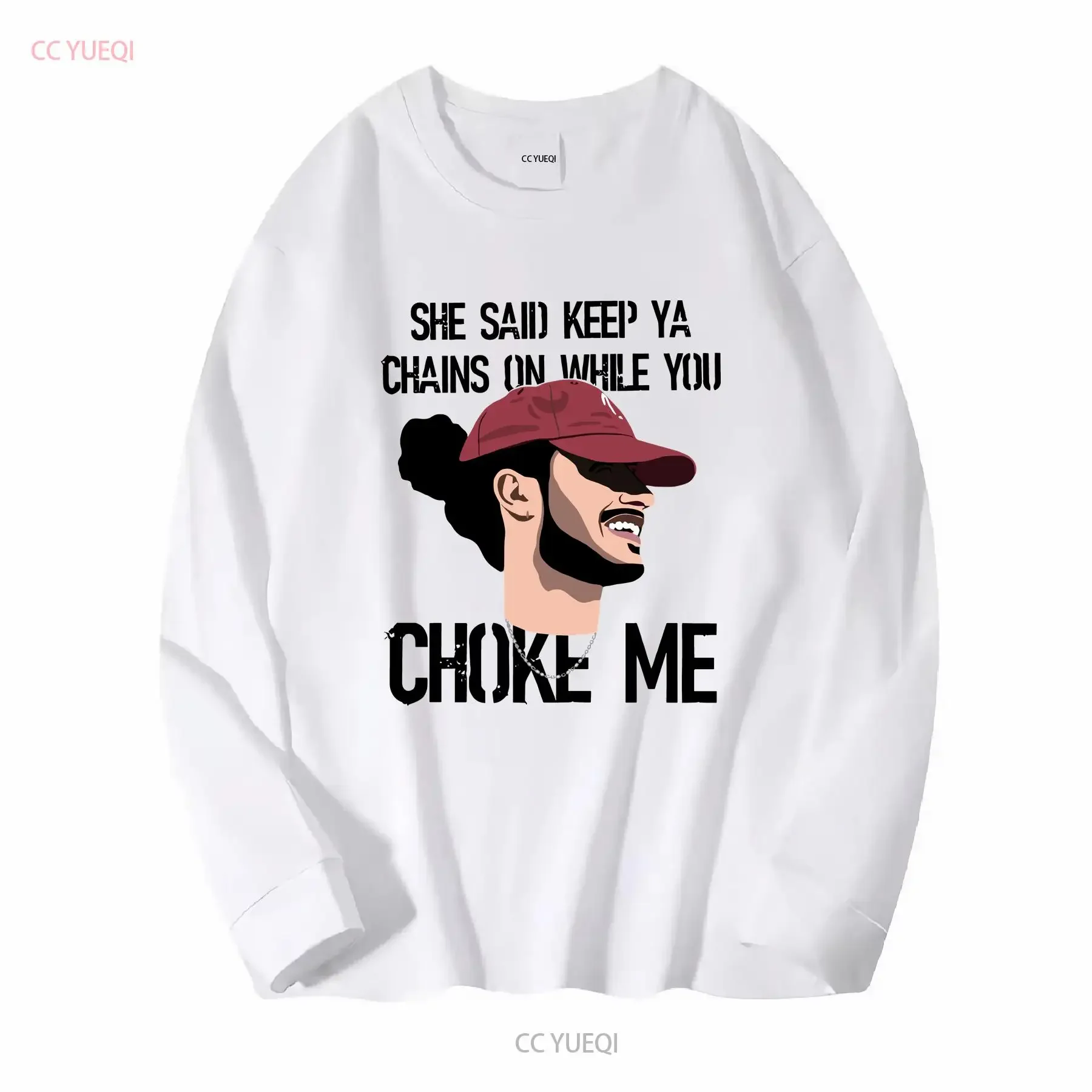 Russ Chains T Shirt Choke Me Merch For Fans She Said Keep Ya On vintage Washed Versatile designer clothes Comfortable Slightly