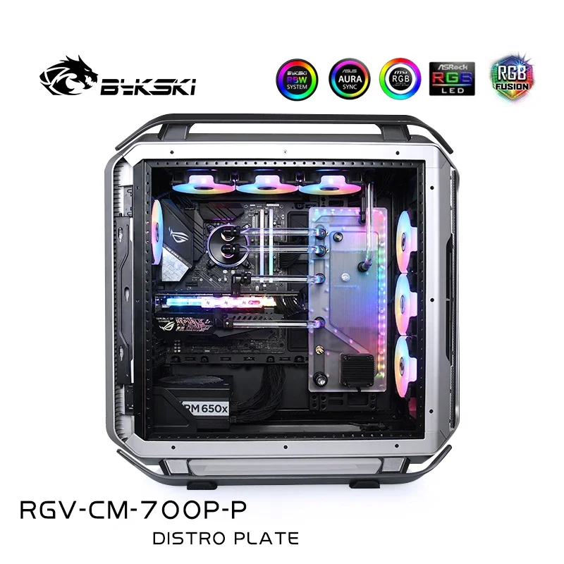 Bykski RGV-CM-700P-P,Distro Plate For Cooler Master C700P Case,MOD Water Cooled Waterway Board Reservoir For PC CPU GPU Cooling