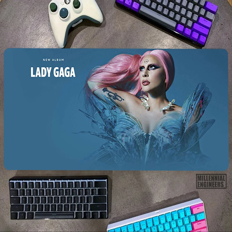 

Famous Singer Lady Gaga Mouse Pad Gaming Mats Mousepad Gamer Keyboard Big Mousepepad Office Accessories Desk Mat Extended Large