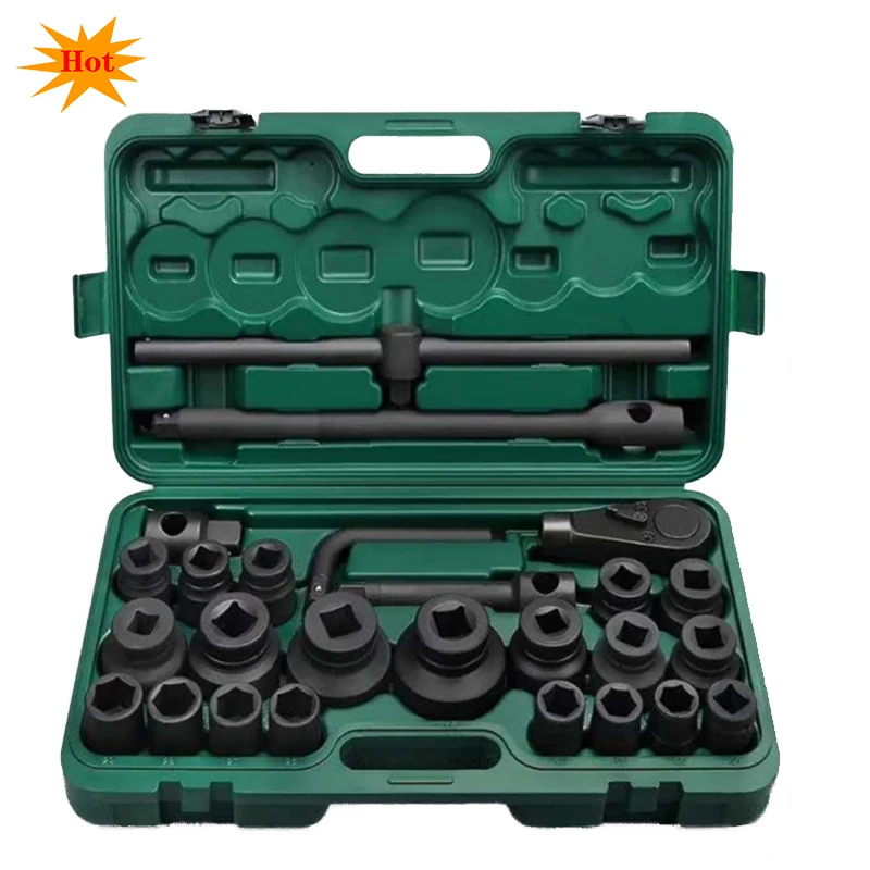 Hand Tools Auto Car Repair Tools 26pcs Socket set 3/4'' Drive Heavy Duty Socket Wrench Black Impact Socket Set