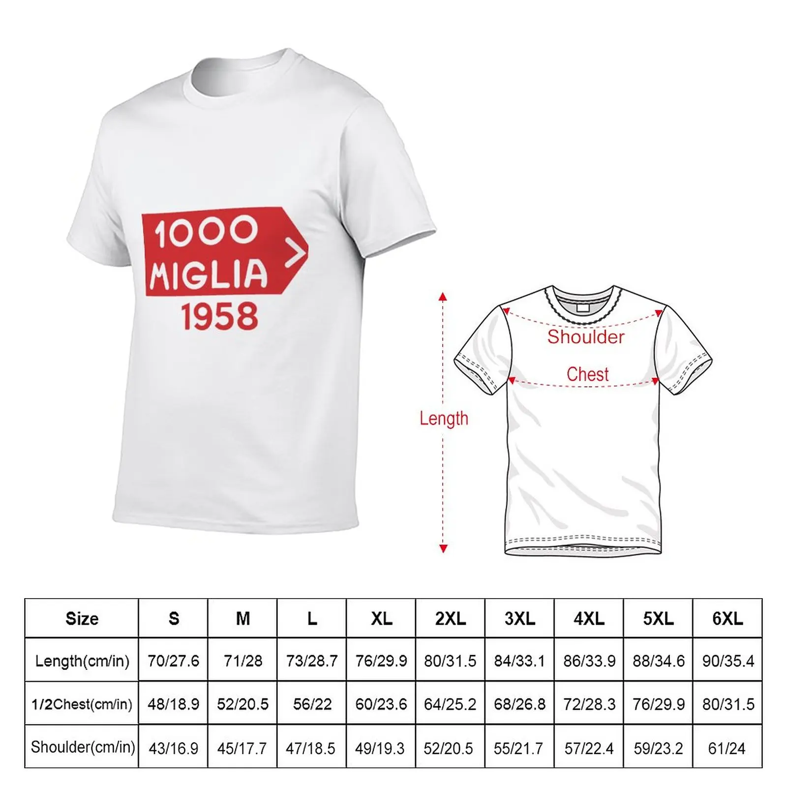 New Mille Miglia (1000) 1958 T-Shirt customized t shirts custom t shirts cute tops t shirts for men cotton