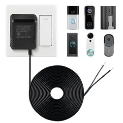 18 Volt Transformer, 500mA Power 800cm Cable C Wire Adapter for All Version Ring Doorbell, Competible with Most doorbell