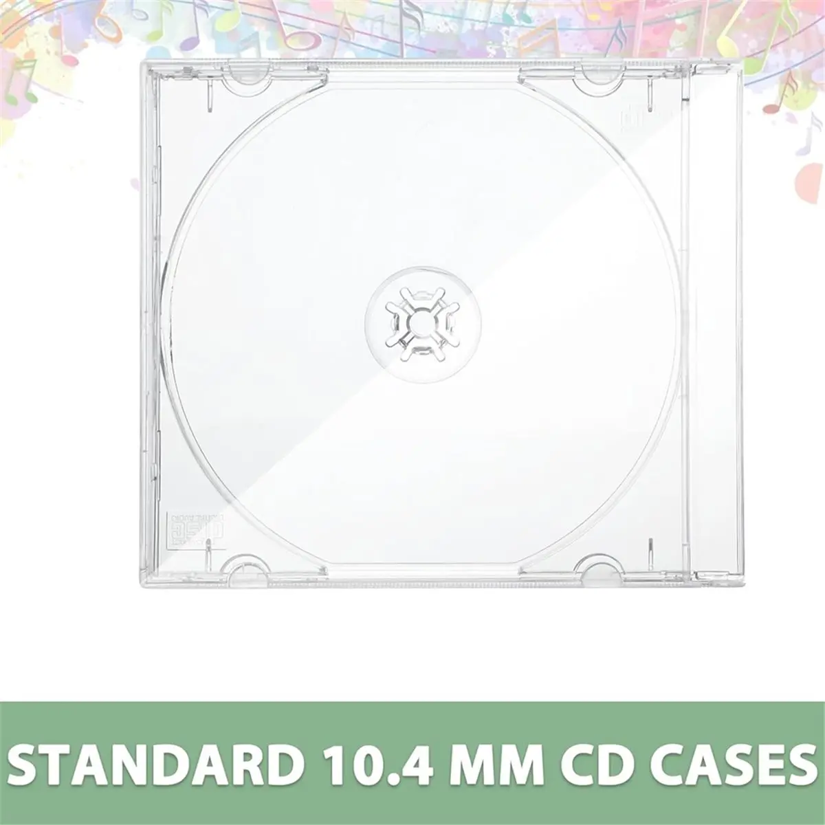 ABJS 20 Pcs 10.4 mm CD Jewel Cases Standard Single Clear CD Case DVD Cover Protection Replacement