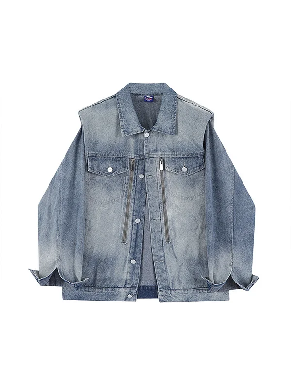 

Loose Fit American Sle Denim Jaet for Heavy Size 300 Pou Vintage Retro Design Casual Outerwear Autumn Winter Coat