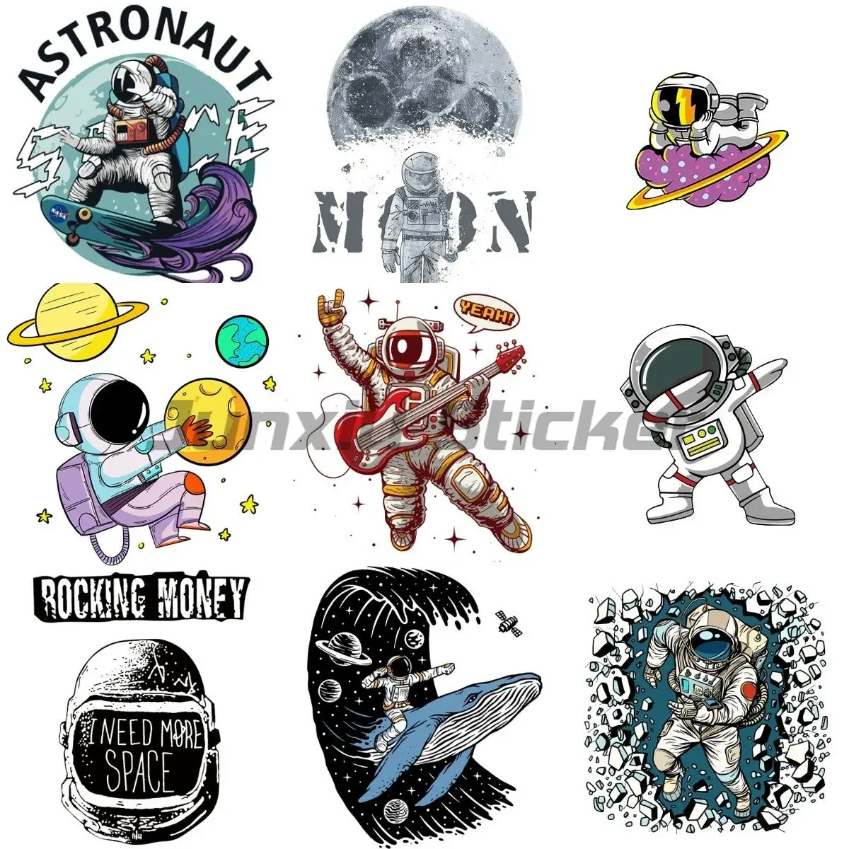 

Cartoon Astronaut artistic personality Motorcycle Stickers Bike Decals Car Shades Window Privacy sticker Wall Sticker Stickers