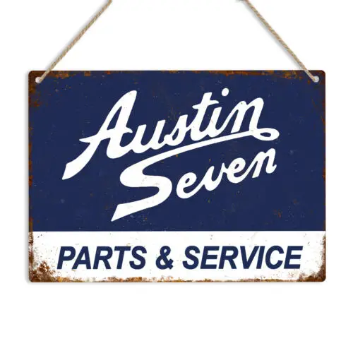 AUSTIN SEVEN Parts BLUE Retro Vintage Metal Tin Sign Plaque Man Cave Shed Garage