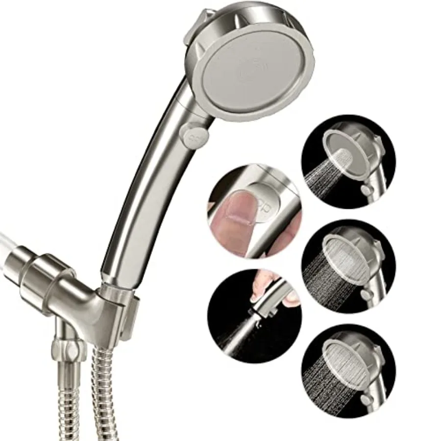 

High Pressure Shower Head with 3 Settings Water Saving Handheld RV Shower Head with Hose and On Off Switch Detachable Shower He