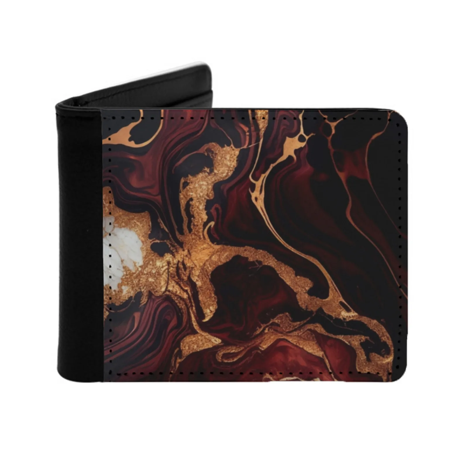 

Red And Gold Marble For Samsung Or Iphone Short Men's Wallet Multifunction Purse Male Pu Leather Wallet Red And Gold Marble Ai
