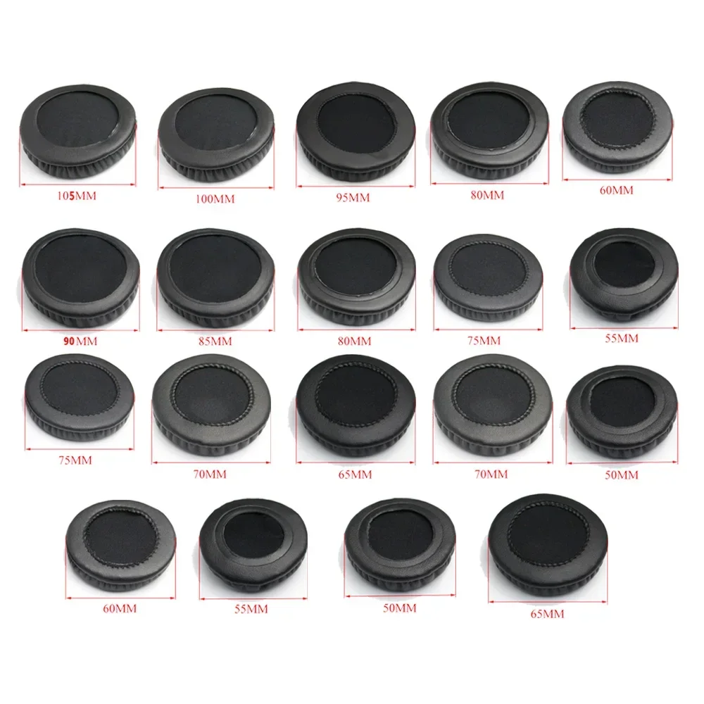 Cache-oreilles en éponge pour remplacement de casque, coussinets d'oreille, 50mm, 55mm, 60mm, 65mm, 70mm, 75mm, 80mm, 85mm, 90mm, 95mm, 100mm, 105mm, 1 paire