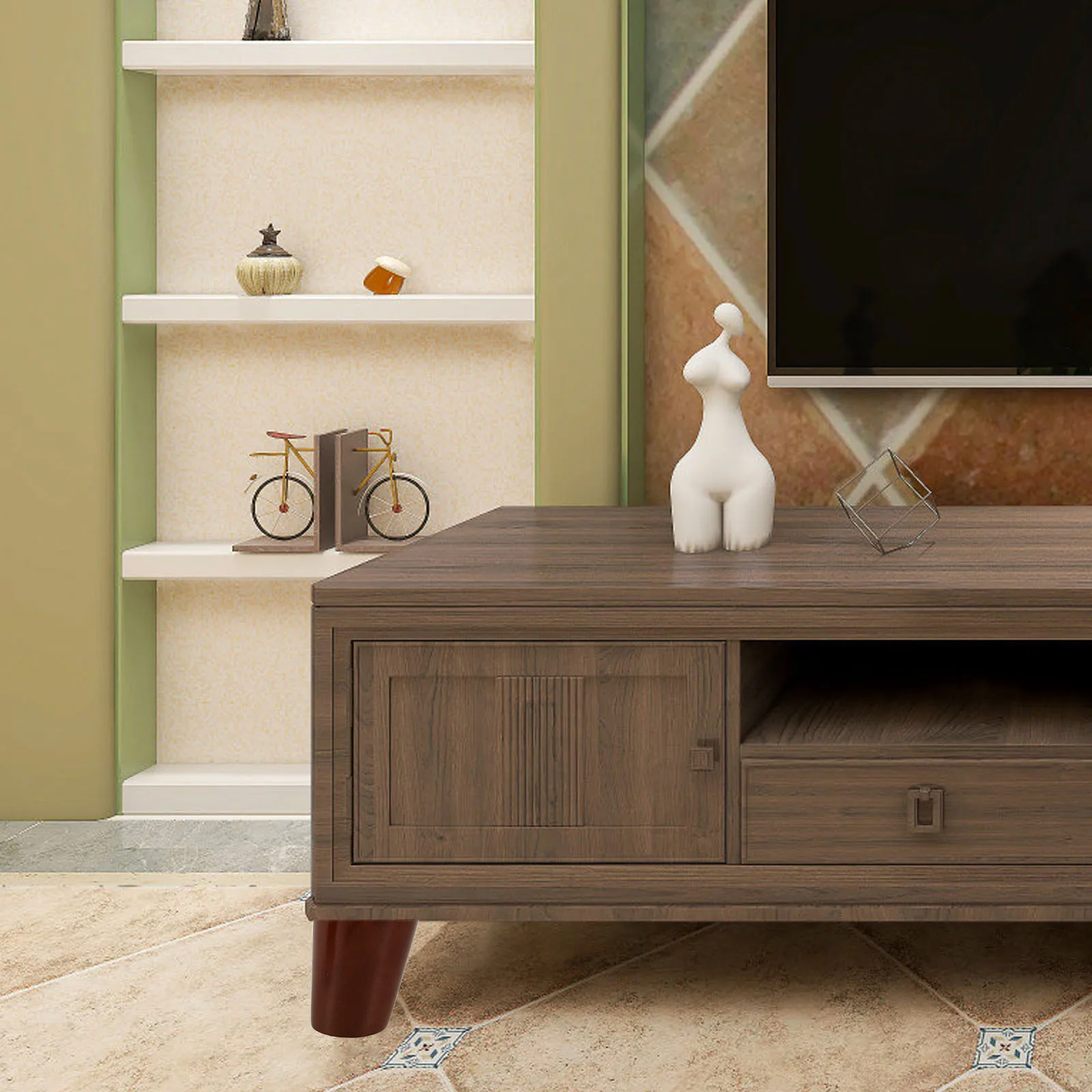 

1Set Modern Walnut Solid Wood Furniture Legs Sofa Couch Replacement Legs for Desk Table Cabinet Bench Dresser Chair