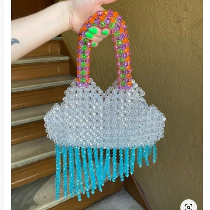 

Summer Fashion Beaded Bag 2024 New Ins Small Fresh Cloud Shape Handwoven Women's Handmade Handbag Customized Female Designer