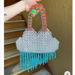 Summer Fashion Beaded Bag 2024 New Ins Small Fresh Cloud Shape Handwoven Women's Handmade Handbag Customized Female Designer