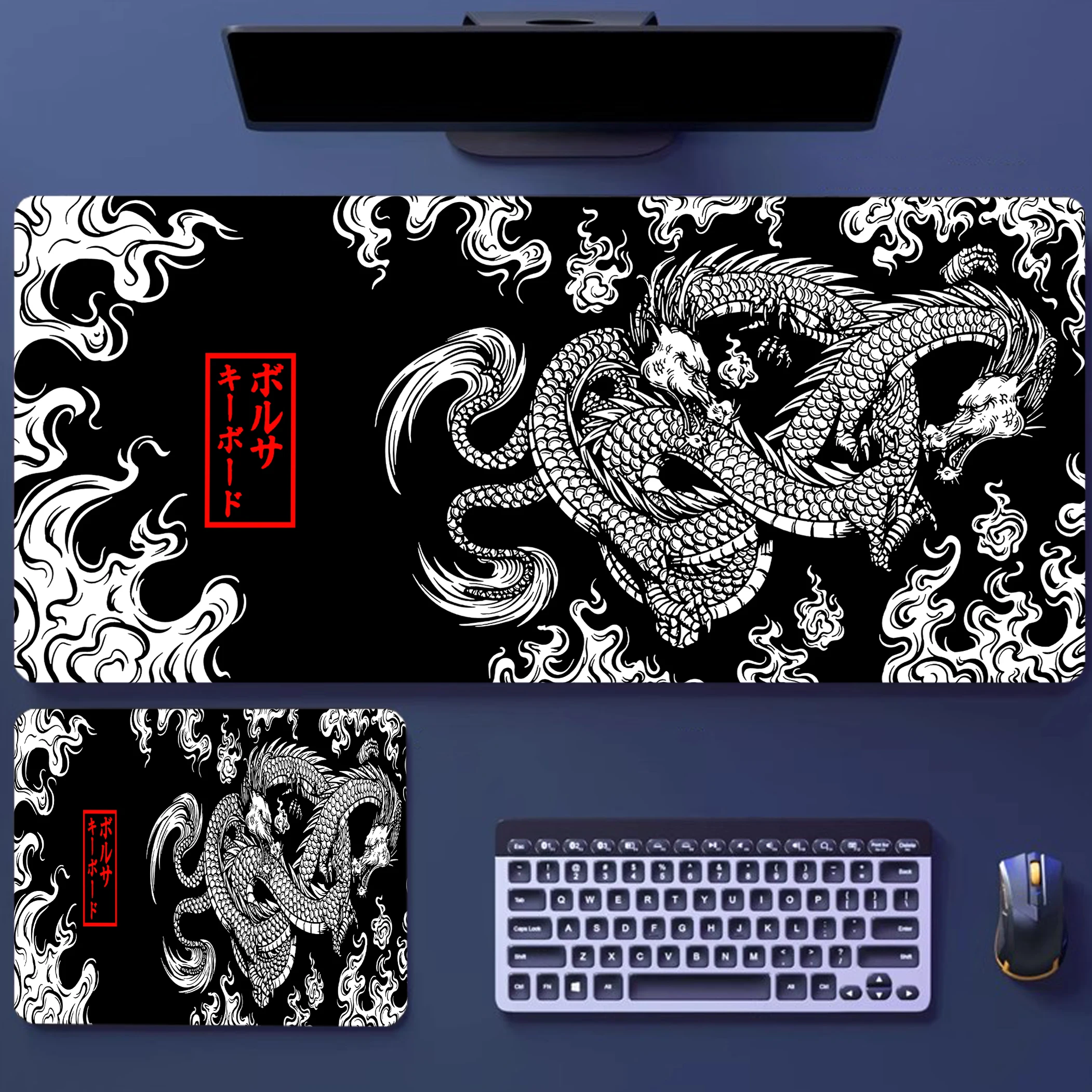 

Desk Mat Japanese Style Dragon HD Print Mousepad Nature Laptop Rug Natural Mousepad Large Gaming Deskmat Anti-slip Mouse Pad