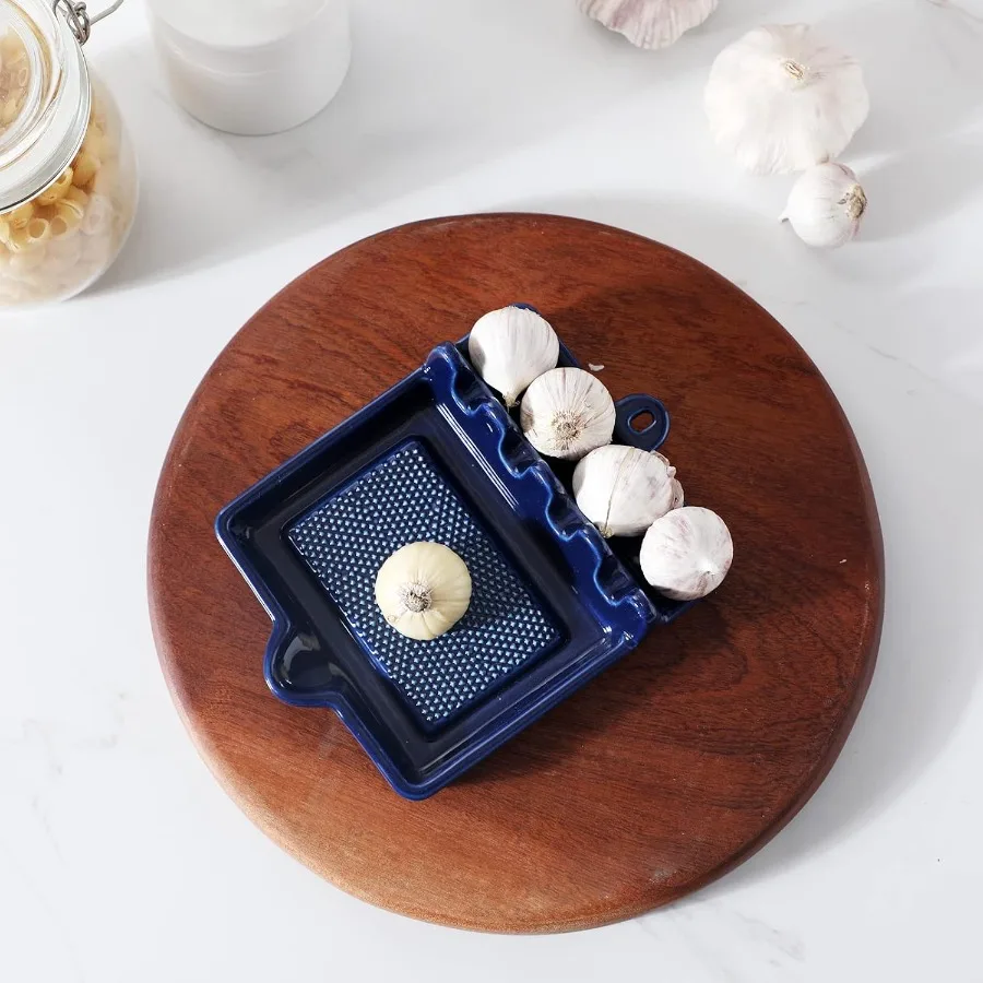 مساند ملعقة سيراميك للموقد المضاد، طبق مبشرة علوي للزنجبيل والثوم والبصل والجبن والليمون والشوكولاتة والخضروات والفواكه